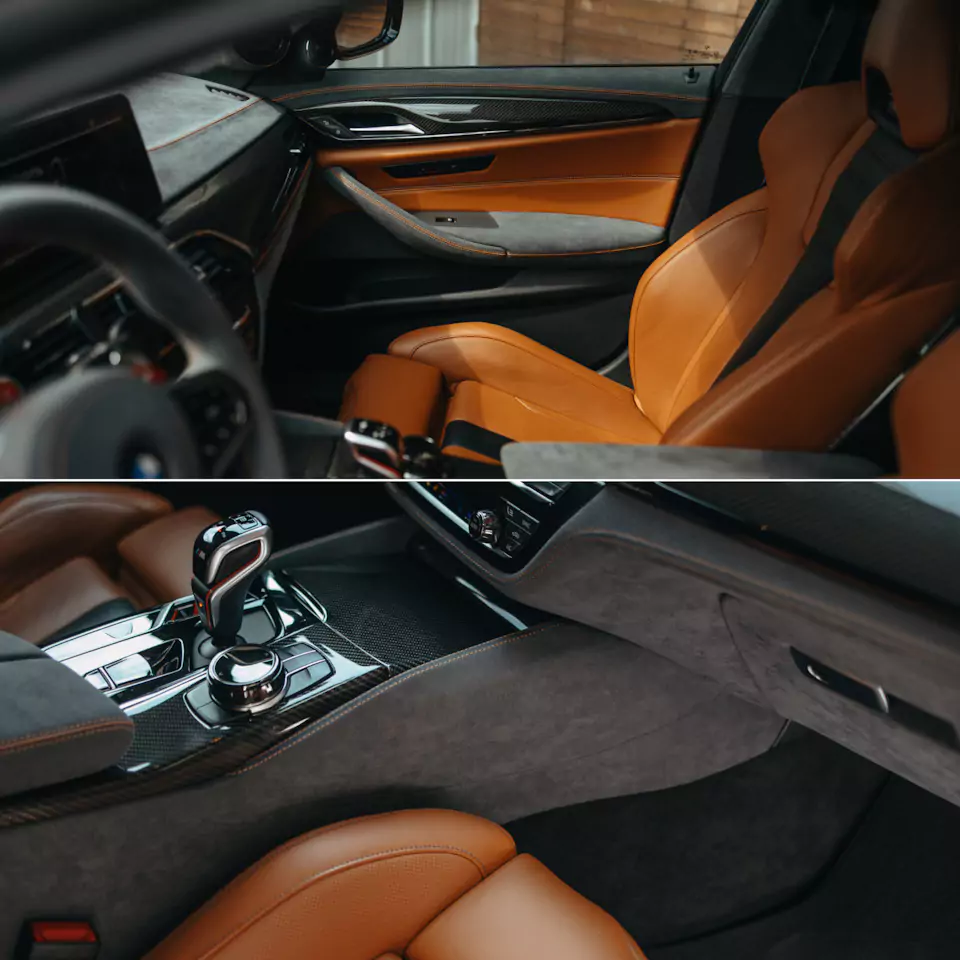 Полный пошив салона BMW M5 Competition в кожу и доработка сабвуфера в ранее построенной акустической системе